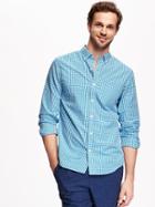 Old Navy Regular Fit Classic Plaid Shirt For Men - Splashing Around