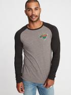 Old Navy Mens Nhl Team-graphic Raglan Tee For Wmen Minnesota Wild Size Xxl