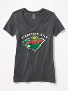 Old Navy Womens Nhl Team V-neck Tee For Women Minnesota Wild Size Xl