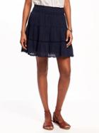 Old Navy Pom Pom Trim Gauze Circle Skirt For Women - Lost At Sea Navy