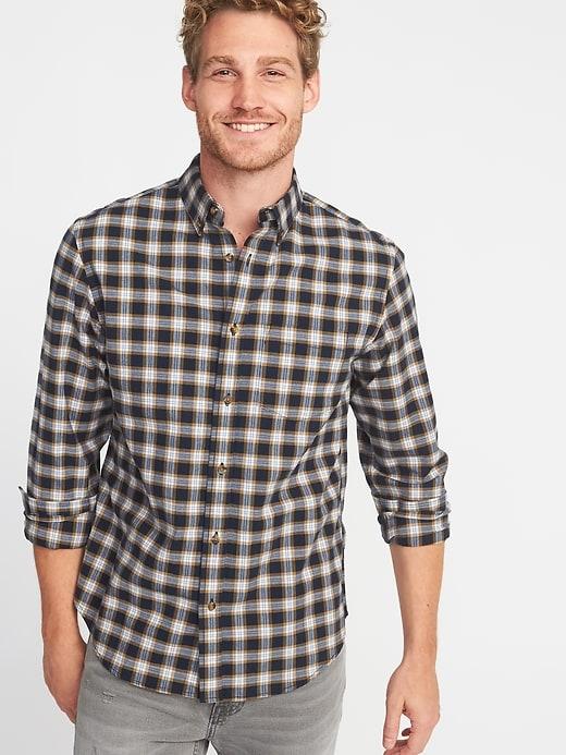 Old Navy Mens Regular-fit Built-in Flex Everyday Oxford Shirt For Men Creme Caramel Size Xs