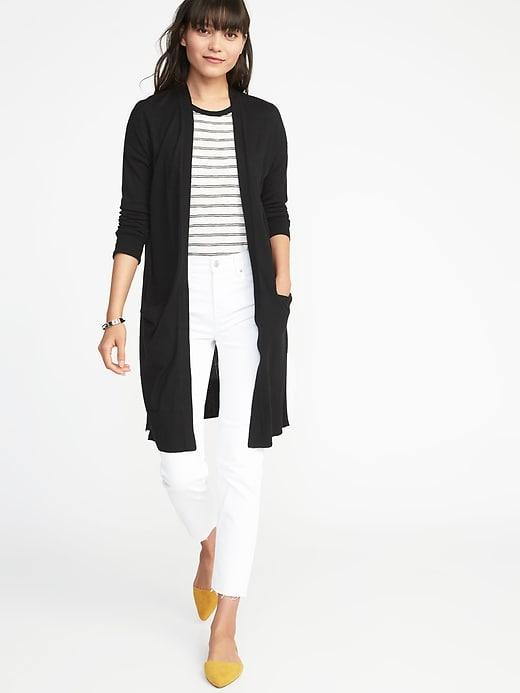 Old Navy Womens Super-long Open-front Cardi For Women Black Size Xl