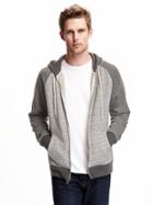 Old Navy Fleece Baseball Zip Hoodie - Gray Combo