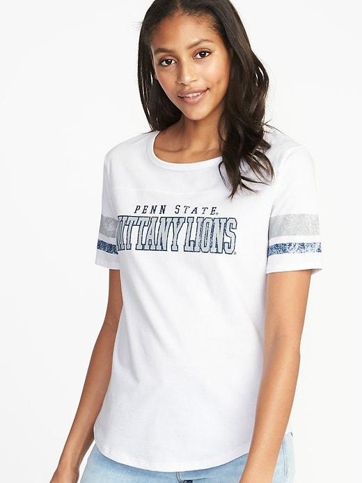 Old Navy Womens College-team Graphic Sleeve-stripe Tee For Women Penn State Size S