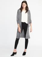 Old Navy Womens Super-long Open-front Sweater For Women Black Marl Size Xl