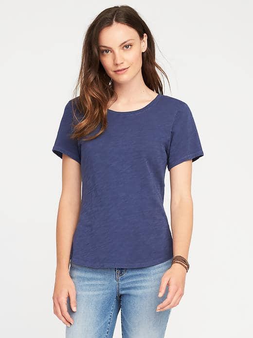 Old Navy Everywear Slub Knit Tee For Women - Indigo