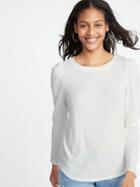 Old Navy Womens Plush-knit Bracelet-sleeve Top For Women Creme Size M