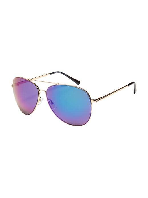 Old Navy Wire Frame Aviator Sunglasses For Women - Blue