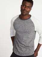 Old Navy Mens Soft-washed Color-block Raglan Tee For Men Heather Gray Size M