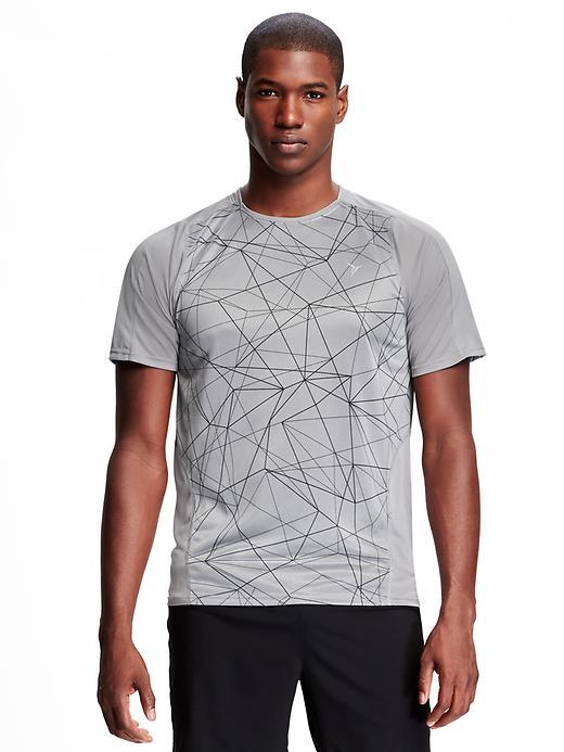 Old Navy Go Dry Cool Micro Texture Performance Tee For Men - Gray Print
