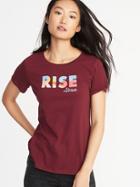 Old Navy Womens Everywear Graphic Tee For Women Rise Above Size Xs
