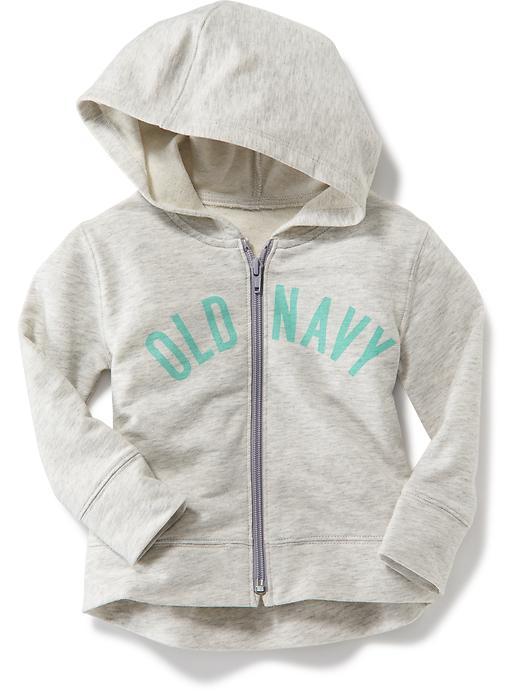 Old Navy Zip Front Logo Hoodie - Bc02 Light Hthr Grey