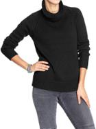Old Navy Womens Chunky Knit Funnel Neck Sweaters - Black Jack