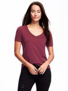 Old Navy Relaxed V Neck Tee For Women - Borscht