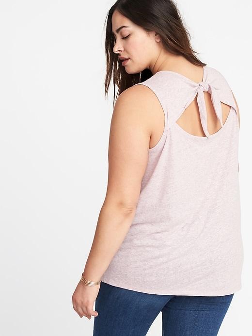 Old Navy Womens Plus-size Linen-blend Tie-back Tank Plum Tonic Size 4x