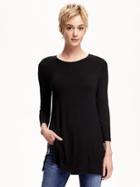 Old Navy Relaxed Long And Lean Tunic Tee For Women - Black