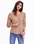 Old Navy Womens Wool Blend Sweater - Caramel