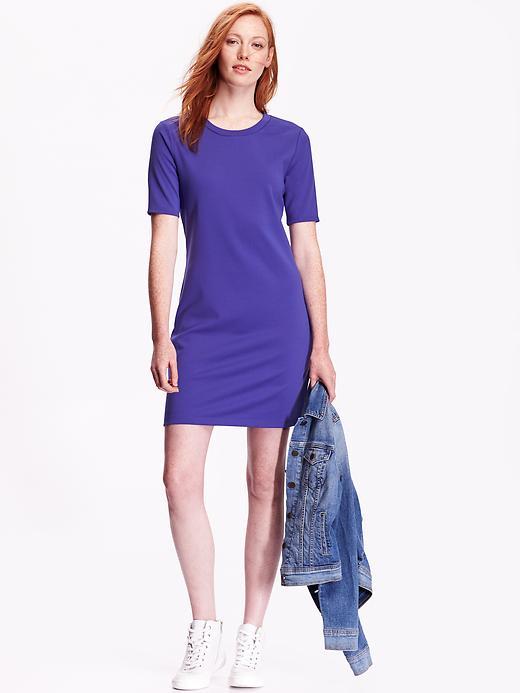 Old Navy Womens Half Sleeve Ponte Knit Dress Size L Tall - Ultra Violet