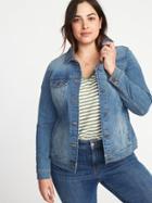 Old Navy Womens Medium-wash Plus-size Denim Jacket New Medium Authentic Size 4x