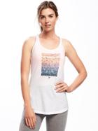 Old Navy Semi Fitted Go Dry Racerback Tank For Women - Bright White