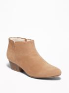 Old Navy Womens Faux-suede Sherpa-lined Booties For Women Caramel Size 6