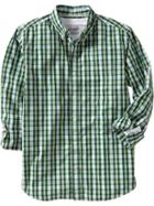 Old Navy Regular Fit Classic Shirt For Men - Green & Yellow Plaid