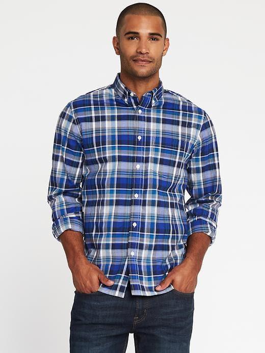 Old Navy Mens Regular-fit Built-in-flex Classic Shirt For Men Bluetiful Size L