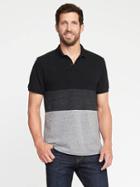 Old Navy Built In Flex Color Block Pro Polo For Men - Black