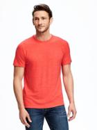Old Navy Linen Blend Crew Neck Tee For Men - Red Aloud