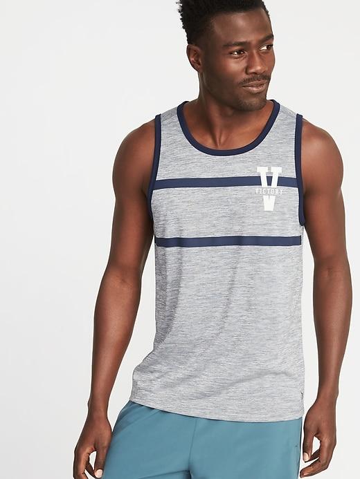 Old Navy Mens Go-dry Cool Graphic Performance Tank For Men Gray Size L