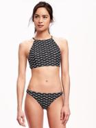 Old Navy High Neck Bikini Top For Women - Black Geo