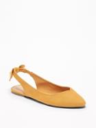 Old Navy Womens Sueded Sling-back Ballet Flats For Women Mustard Size 6 1/2