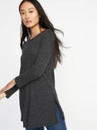 Old Navy Womens Long & Lean Rib-knit Tunic For Women Dark Charcoal Gray Size S