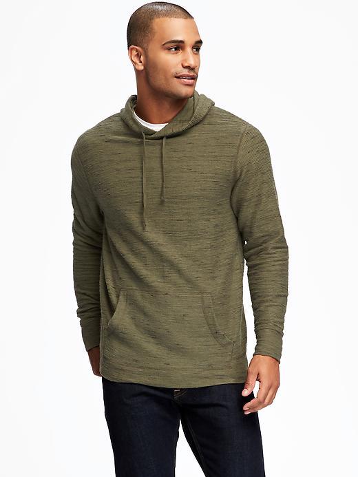 Old Navy Textured Pullover Hoodie For Men - Forest Floor