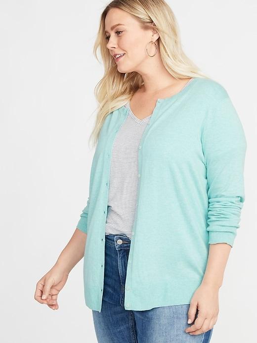 Old Navy Womens Semi-fitted Crew-neck Plus-size Cardi Seafoam Size 1x