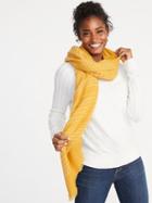 Old Navy Womens Fringed Textured-stripe Scarf For Women Mustard Size One Size