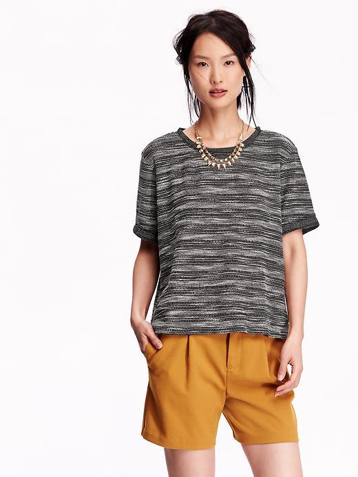 Old Navy Womens Marled French Terry Tops Size L Tall - Blackjack