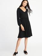 Old Navy Womens Fit & Flare Jersey Dress For Women Blackjack Size M