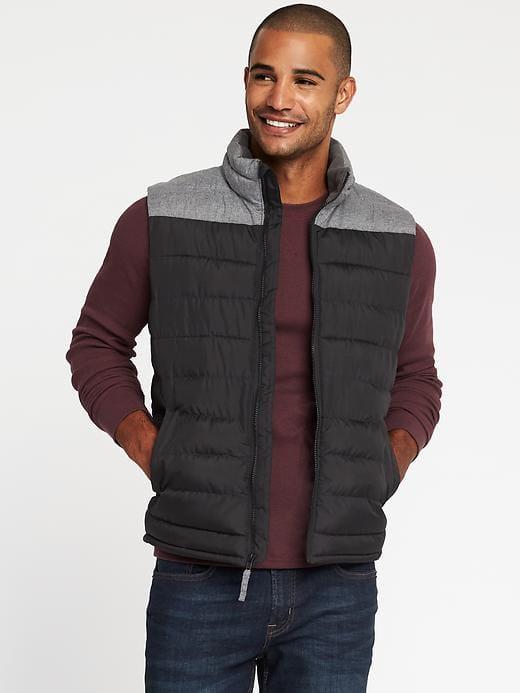 Old Navy Color Blocked Frost Free Vest For Men - True Black