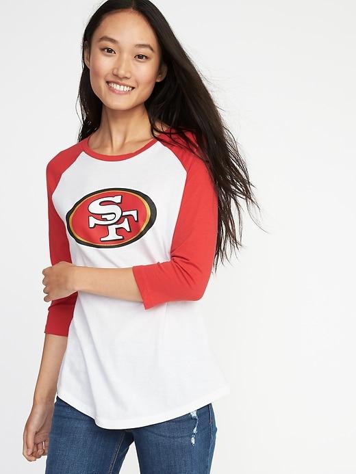 Old Navy Womens Nfl Team Raglan Tee For Women 49ers Size M
