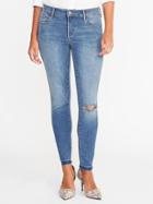 Old Navy Mid Rise Built In Sculpt Rockstar Ankle Jeans For Women - Bright Worn Wash
