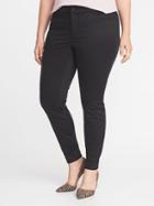 Old Navy Womens High-rise Secret-slim Plus-size Rockstar Super Skinny Sateen Jeans Black Size 22