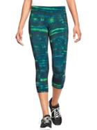 Old Navy Womens Active Printed Compression Capris 20&quot; - Blue Multi Stripe