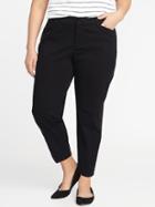 Old Navy Womens Mid-rise Smooth & Slim Plus-size Pixie Chinos Black Size 30