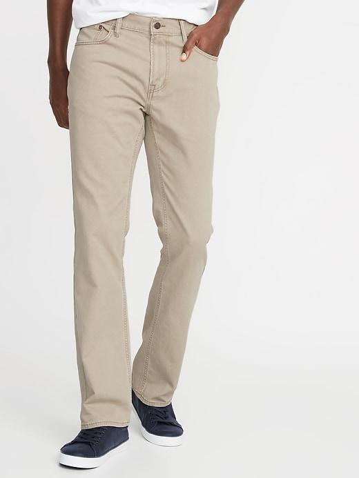 Twill Five-pocket Boot-cut Pants For Men
