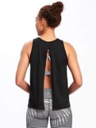 Old Navy Go Dry Flyaway Slub Knit Tank For Women - Black