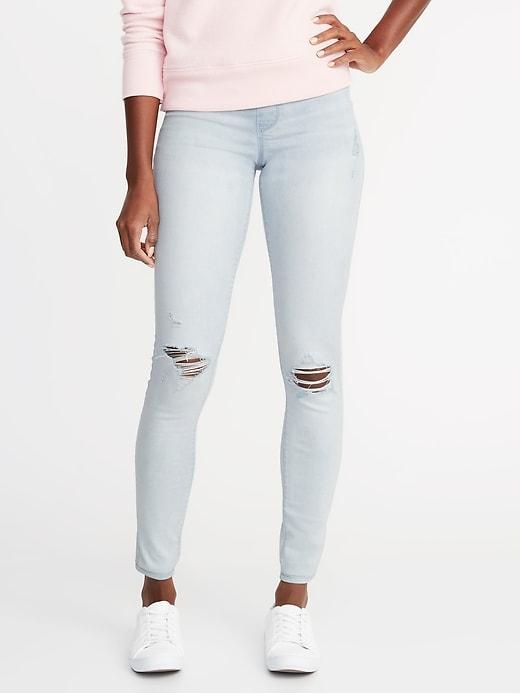 Old Navy Womens Distressed Rockstar Jeggings For Women Light Wash Size 4