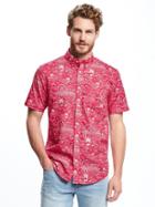 Old Navy Soft Washed Nautical Print Classic Shirt For Men - Fun In The Sun