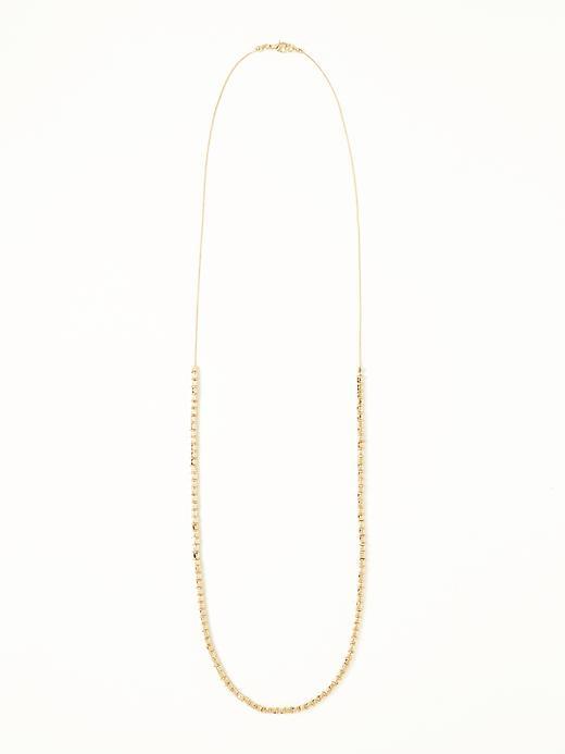 Old Navy Metallic Bead Necklace For Women - Gold
