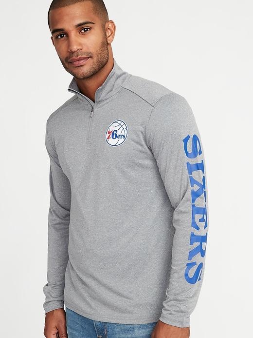 Old Navy Mens Nba Team-graphic 1/4-zip Pullover For Men Philadelphia 76ers Size M